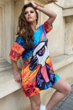 Rochie cu Garfield Aperoro Multicolora - imagine 44