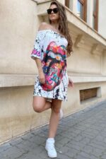 Rochie cu Garfield Aperoro Multicolora - imagine 6