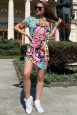 Rochie cu Garfield Aperoro Multicolora
