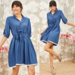 Rochie scurta clos Olimpia Bleumarin - imagine 4