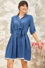 Rochie scurta clos Olimpia Bleumarin - imagine 2
