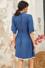 Rochie scurta clos Olimpia Bleumarin - imagine 3