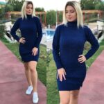 Rochie Tricotata Sarconi Bleumarin - imagine 3
