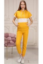 Compleu Dama format din pantalon evazat si bluza scurta cu snururi Halena Maro cu negru - imagine 13