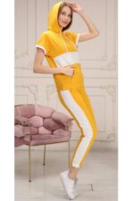 Compleu Dama format din pantalon evazat si bluza scurta cu snururi Halena Maro cu negru - imagine 14