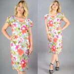 Rochie Midi dreapta cu imprimeu floral multicolor Joana Gri - imagine 4