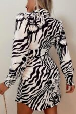 Rochie Lunga Plisata cu decolteu in v Asunta Alba cu flori multicolore - imagine 17