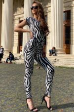 Salopeta Lunga cu buzunare Comiza Animal print zebra