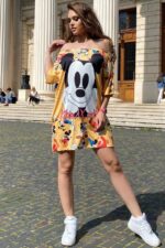 Rochie scurta cu Mickey Mouse Marlisa Galbena