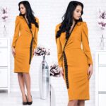 Rochie Sensiola Mustar - Marimi Mari - imagine 4