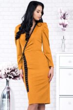 Rochie Sensiola Mustar - Marimi Mari - imagine 2