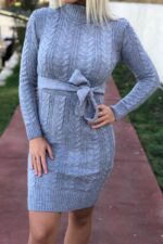 Rochie Tricotata Penarone Gri - imagine 3