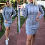 Rochie Tricotata Penarone Gri - imagine 4