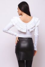 Compleu Tricotat format din pantalon si bluza cu imprimeu 3D Vogue Adelinda Bej - imagine 22
