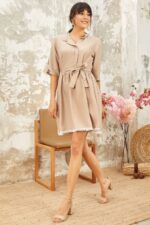 Rochie scurta clos Olimpia Crem - imagine 7