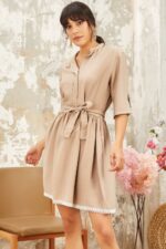 Rochie scurta clos Olimpia Crem - imagine 6