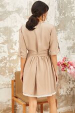 Rochie scurta clos Olimpia Crem - imagine 3