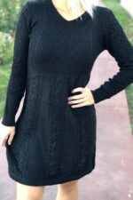 Rochie Tricotata Reina Neagra - imagine 2