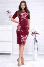 Rochie Bacaria Grena - Marimi Mari - imagine 3