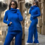 Compleu Tricotat Parmasia Albastru - imagine 4