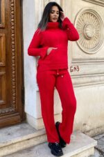 Compleu Tricotat Parmasia Rosu
