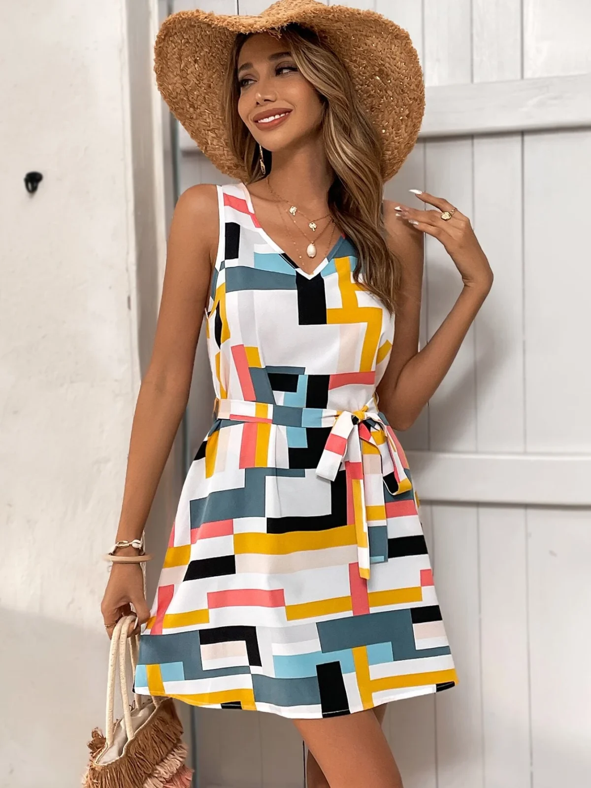 Rochie Scurta Blove Multicolora - imagine 3