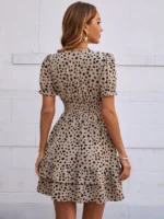 Rochie Scurta Daro Crem cu buline Negre - imagine 4