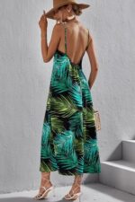 Rochie Midi Neagra Gomo cu imprimeu tropical