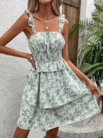Rochie Scurta Ivon Alba cu Print Floral Multicolor - imagine 5
