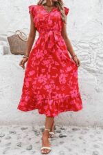 Rochie Midi Janice Roz cu Cordon