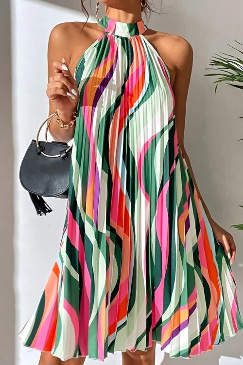 lajita-1.1 Rochie Scurta Lajita Multicolora cu pliuri - imagine 1