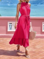 Rochie Midi Tangerina Fucsia - imagine 3