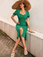 Rochie Midi Zirna Verde - imagine 3