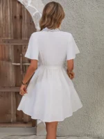 Rochie Scurta Amiza Alba cu Cordon - imagine 2