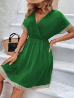 Rochie Scurta Caren Verde - imagine 3