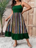 Rochie Lunga Octavia Verde - Marimi Mari - imagine 3
