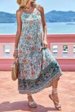 Rochie Lunga Densima cu Imprimeu Tropical