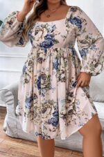 Rochie Scurta Leland cu Print Floral - Marimi Mari