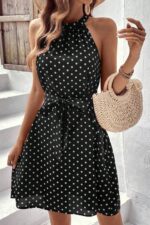 Rochie Scurta Dalida Neagra cu Buline