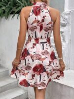 Rochie Scurta Alison Crem cu Print Floral - imagine 2
