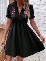 Rochie Scurta Derona Neagra - imagine 3