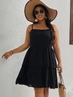 Rochie Scurta Fabiola Neagra - Marimi Mari - imagine 4