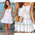 Rochie Scurta clos cu funda la decolteu Lixandra Alba - imagine 3