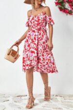 Rochie Scurta Zena Alba cu Print Floral