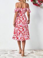 Rochie Scurta Zena Alba cu Print Floral - imagine 2