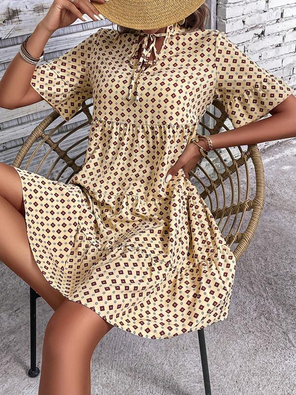 103-1 Rochie Scurta Elanti Galbena