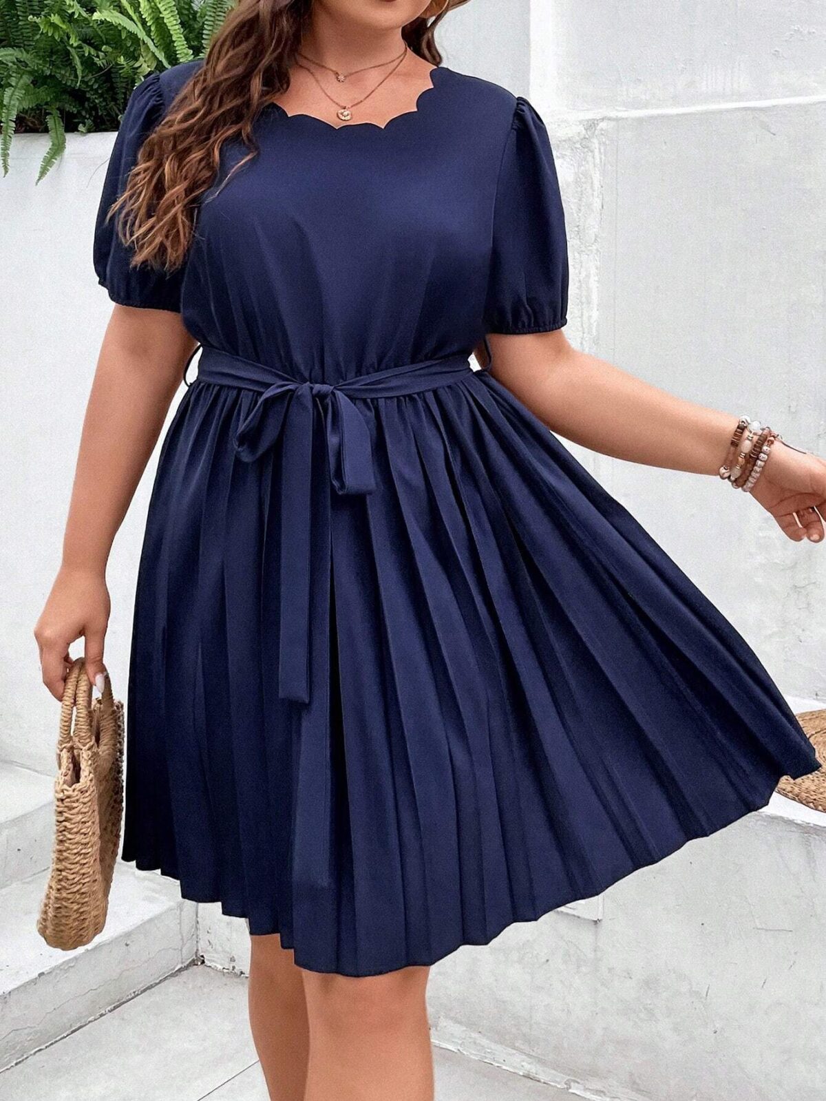 Rochie Scurta Ludmila Bleumarin - Marimi Mari