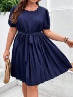 Rochie Scurta Ludmila Bleumarin - Marimi Mari