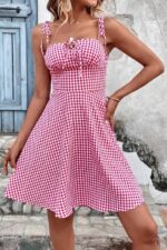 Rochie Scurta Blanca cu Print Rosu