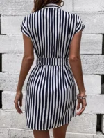 Rochie Scurta Valentina cu Dungi - imagine 2